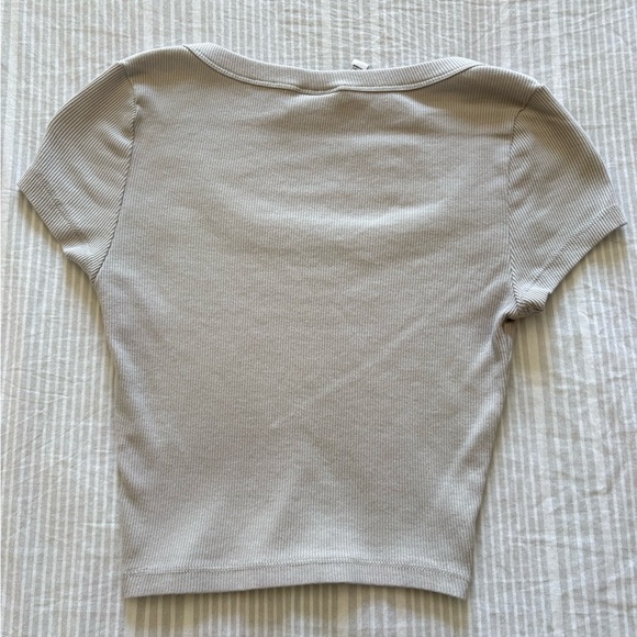 H&M Light Grey Ribbed Scoop Neck Top - Picture 2 of 3